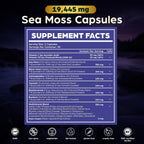 Anuva 16 en 1 Cápsulas de Sea Moss con Aceite de Semilla Negra, Ashwagandha, Vitamina C, D3, Cúrcuma, Bardana y Minerales - 60 Cápsulas Veganas