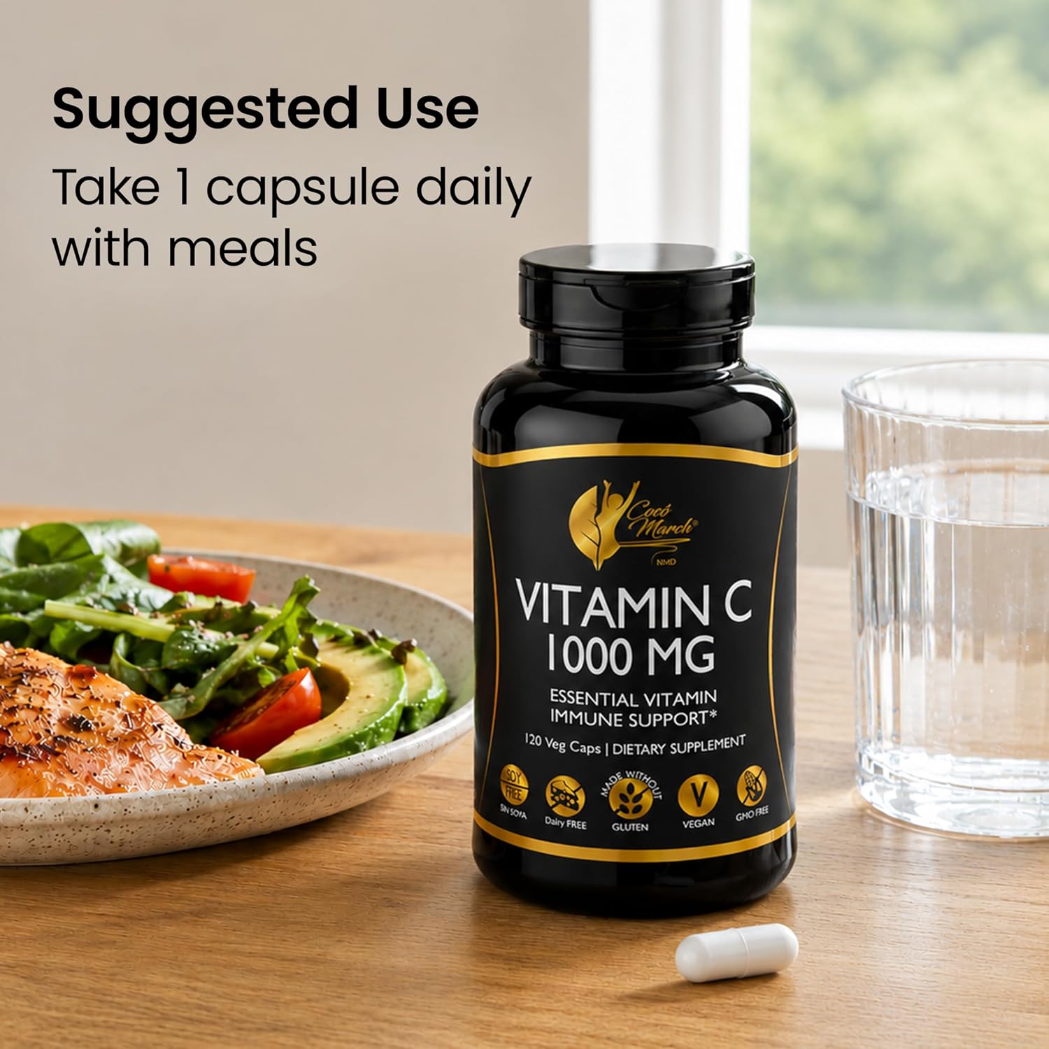 Cocó March N.M.D Vitamina C 1000 mg – 120 Cápsulas Veganas