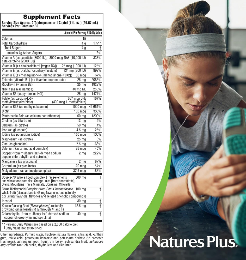 NaturesPlus Source of Life Líquido Multivitamínico y Mineral - Sabor Tropical - 887 ml (30 dosis)