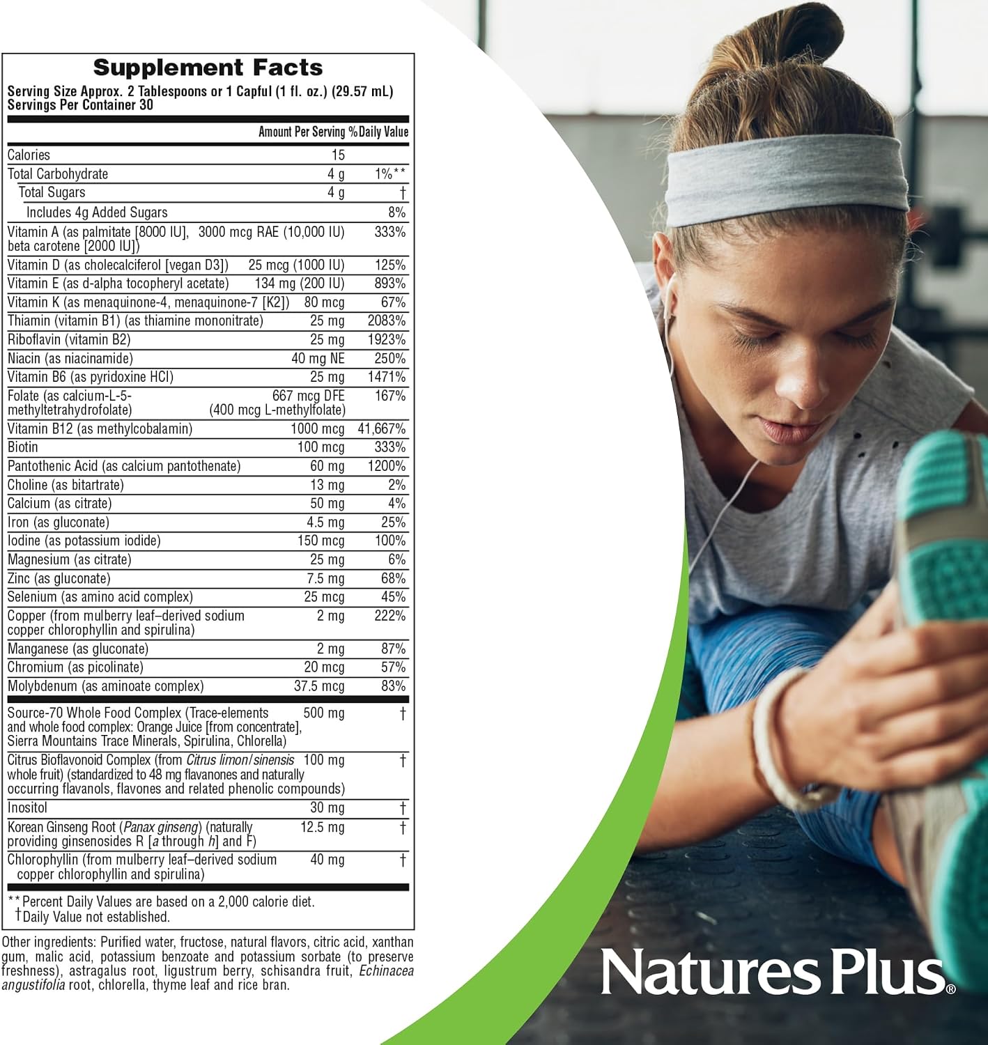 NaturesPlus Source of Life Líquido Multivitamínico y Mineral - Sabor Tropical - 887 ml (30 dosis)