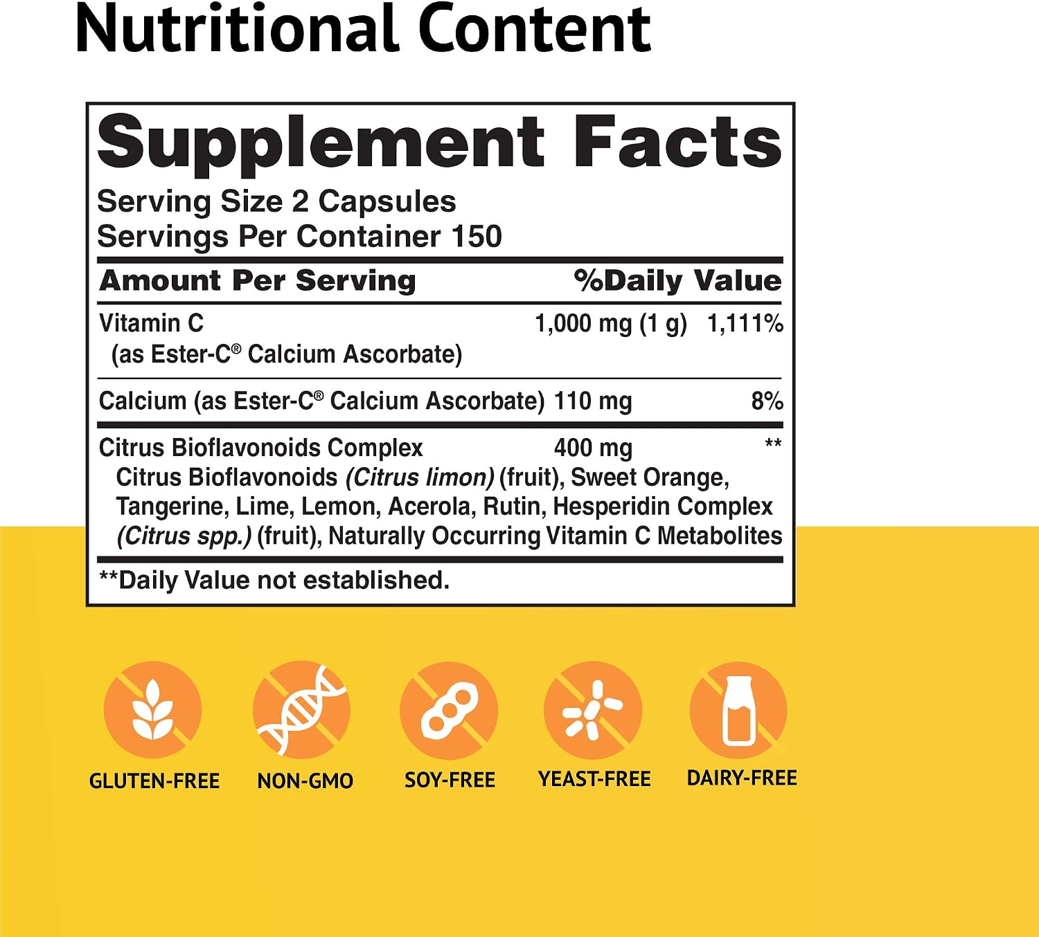 American Health Ester-C con Bioflavonoides Cítricos - 500 mg, 300 Cápsulas (150 dosis)