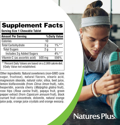 NaturesPlus Orange Juice Vitamina C 500 mg - 180 Comprimibles Masticables – Image 5