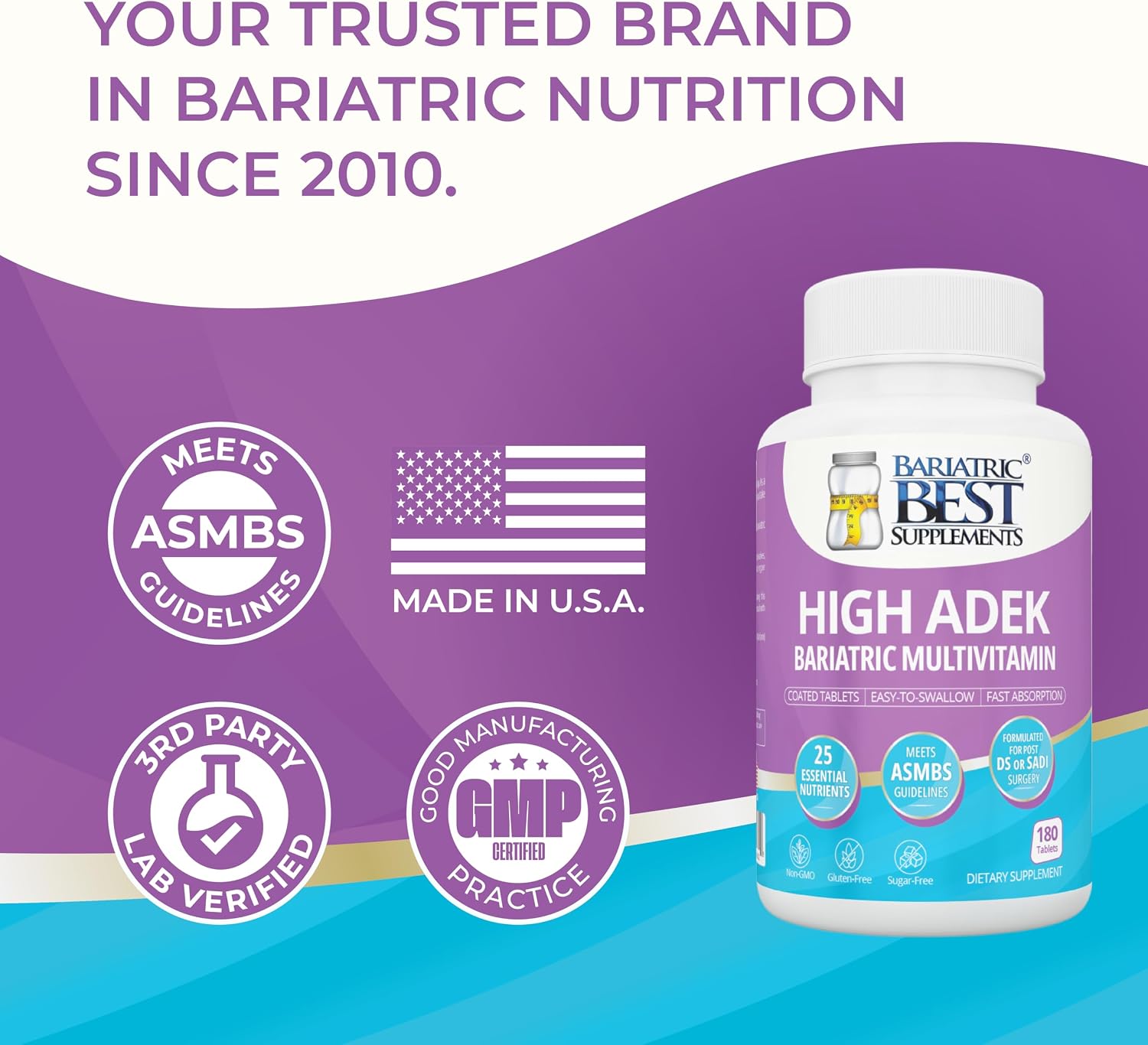 Bariatric Best High ADEK Multivitamínico - 180 Comprimidos (3 Meses)