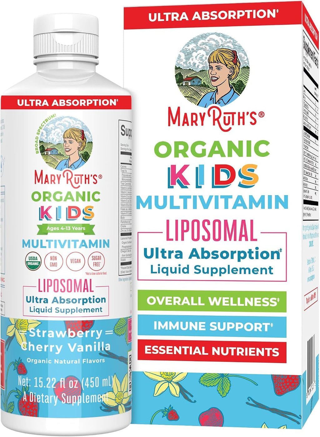 MaryRuth's Multivitamínico Orgánico para Niños con Liposomas, 450 ml