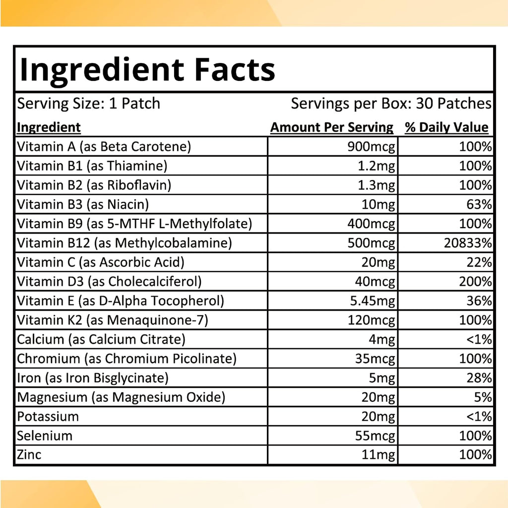 Diamond Hills Multi Patch-Up – Parches diarios multivitamínicos, 30 unidades