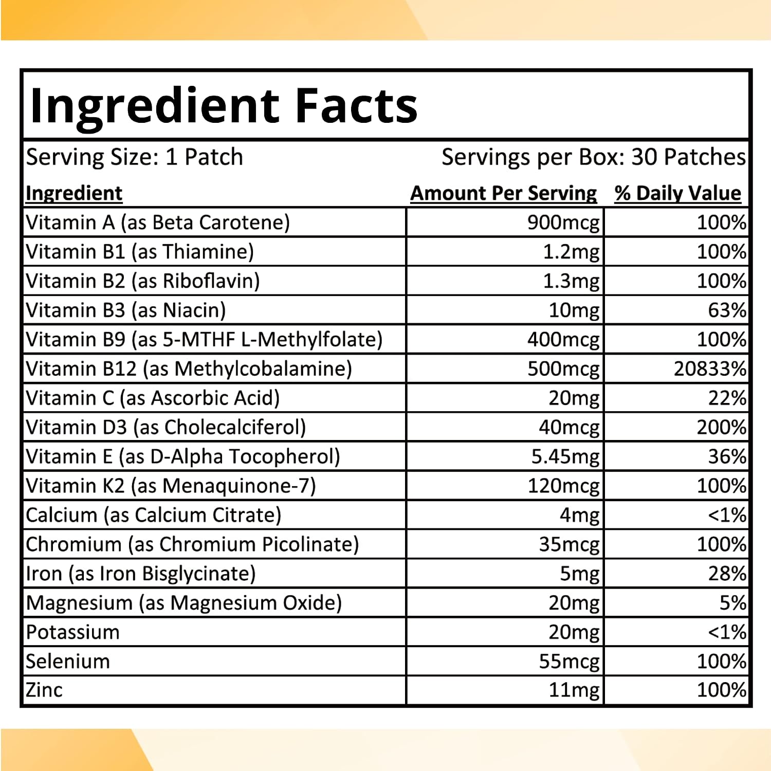 Diamond Hills Multi Patch-Up – Parches diarios multivitamínicos, 30 unidades