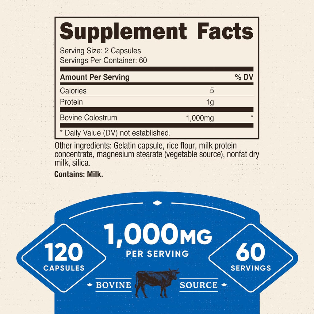 Nutricost Calostro 1000mg por Dosis, 360 Cápsulas (3 Botellas)