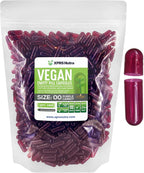 XPRS Nutra Cápsulas Vacías Tamaño 00 - 1000 Unidades - Cápsulas Veganas - Cápsulas Vegetarianas para Rellenar - Píldoras Vegetales (Zanahoria Morada)