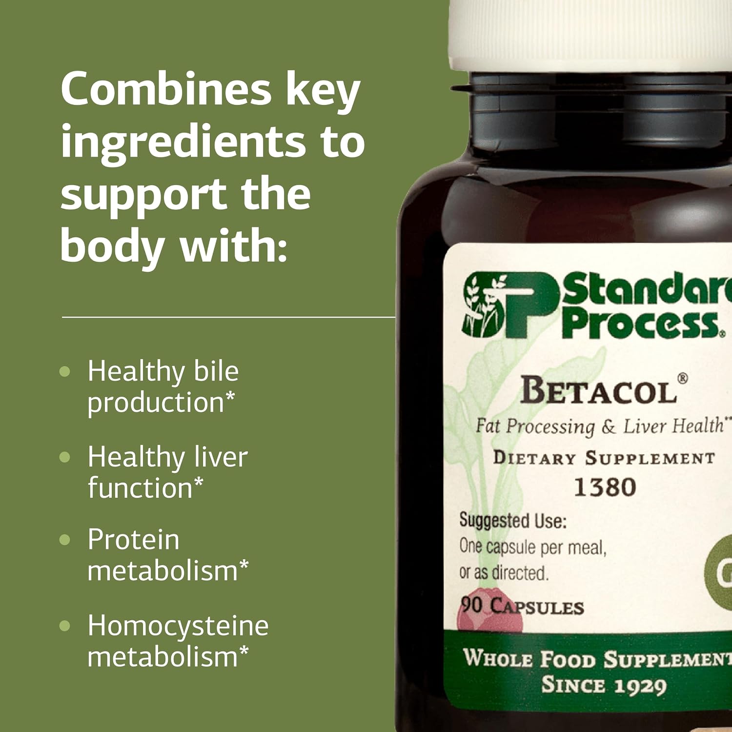 Standard Process Betacol - Liver Support with Niacin and Vitamin B6 - 90 Capsules