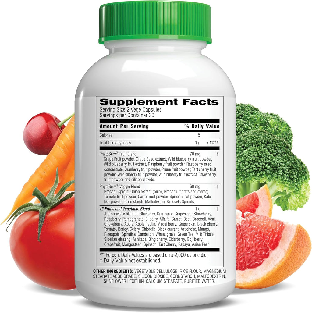 Botanic Choice - Mega Fruits & Veggies Blend - 42 Frutas y Verduras - 60 Cápsulas