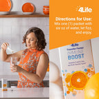 4Life Transfer Factor Immune Boost Mezcla para Bebida Sabor Naranja, 5 Sobres
