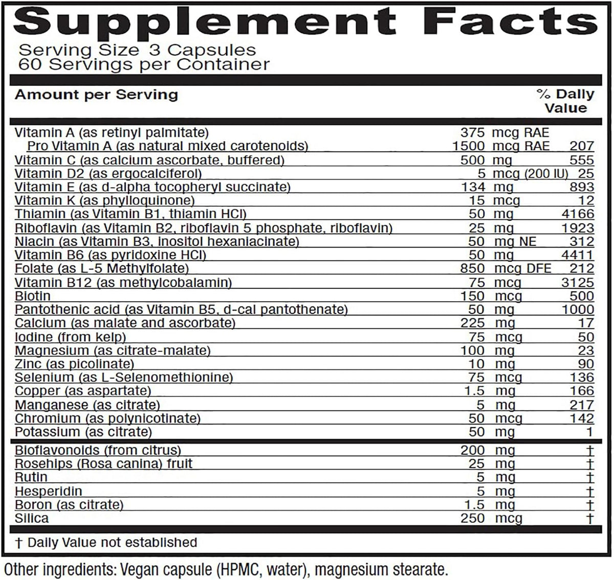 Vitanica Women's Symmetry, Multivitamínico Diario de Alta Potencia para Mujeres, Vegano, 180 Cápsulas – Image 2