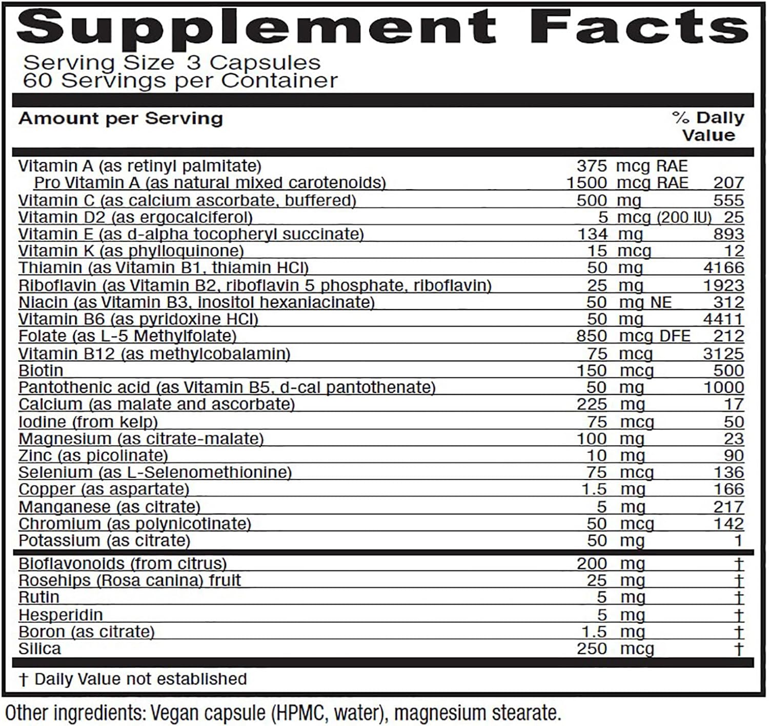 Vitanica Women's Symmetry, Multivitamínico Diario de Alta Potencia para Mujeres, Vegano, 180 Cápsulas