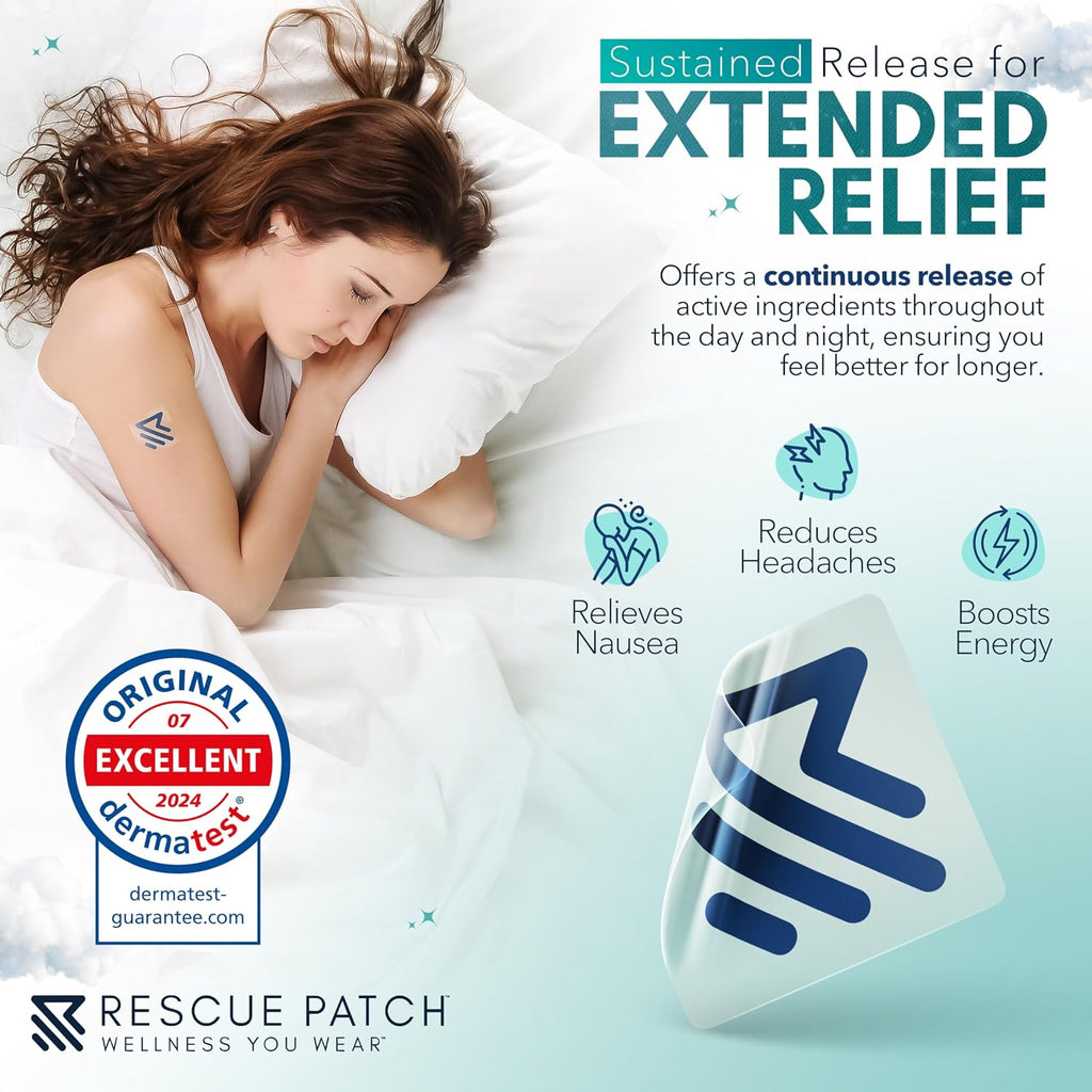 Rescue Patch – Parches de Vitalidad y Energía Matutina – Día y Noche con B1 y Glutatión – 12 Parches