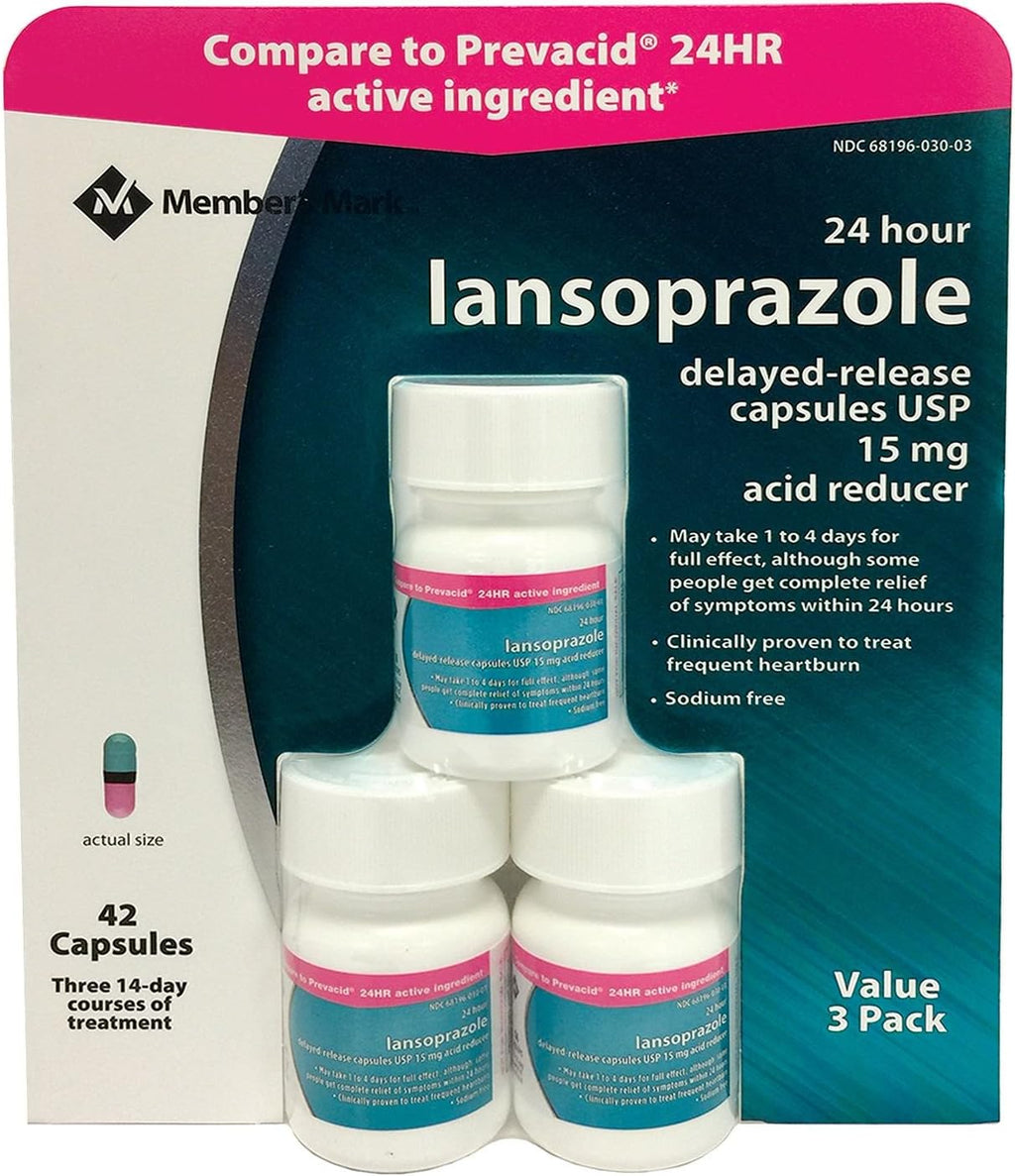 Members Mark Lansoprazole Cápsulas de Liberación Retardada, 15 mg, 42 Cápsulas