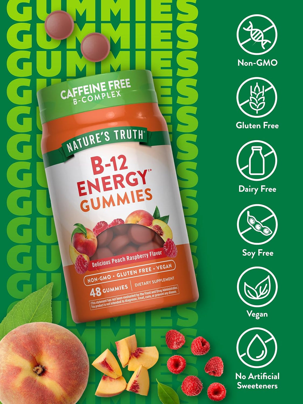 Nature's Truth Complejo de Vitamina B en Gominolas - 48 Unidades, Vegano, Sin Gluten