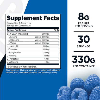 Nutricost EAA Powder 30 Servings (Blue – L-Isoleucina y L-Valina: Junto con la leucina, forman los BCAA que ayudan – Image 2