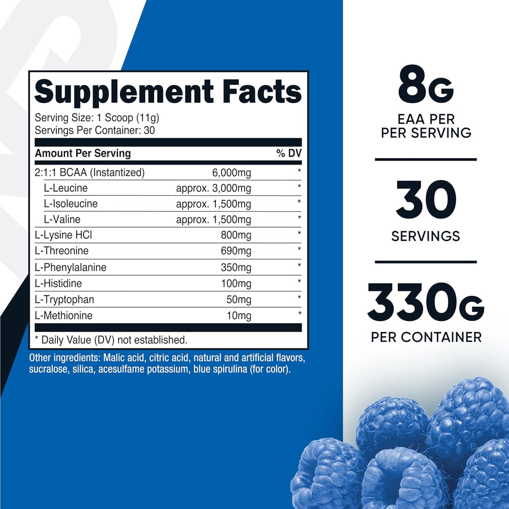 Nutricost EAA Powder (Blue Raspberry) - 30 Raciones - Aminoácidos Esenciales