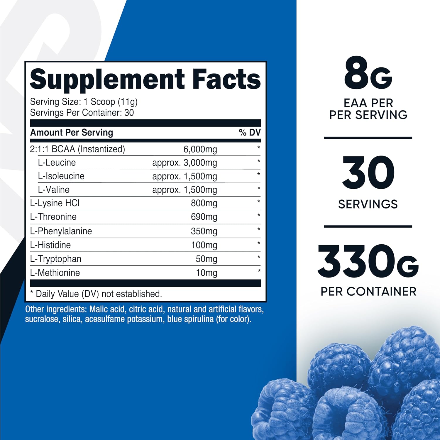 Nutricost EAA Powder (Blue Raspberry) - 30 Raciones - Aminoácidos Esenciales