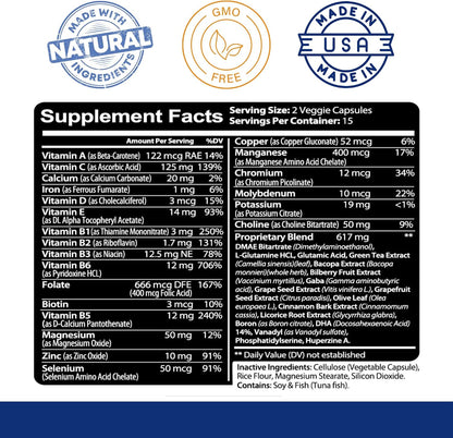 Kaya Naturals Neuro Brain - Suplemento Nootrópico para Memoria y Concentración (180 Cápsulas) – Image 3
