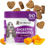 Dr. Harvey's Masticables Probióticos Digestivos para Perros, 9 Probióticos, Sabor a Mantequilla de Cacahuete (90 Masticables)