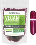 XPRS Nutra Cápsulas Vacías Tamaño 3 - 100 uds - Veganas Vegetarianas - Llenado DIY - Cápsulas Vegetales (Zanahoria Morada)