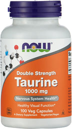 NOW Foods Taurina Doble Concentración 1000 mg - 100 Cápsulas Veganas