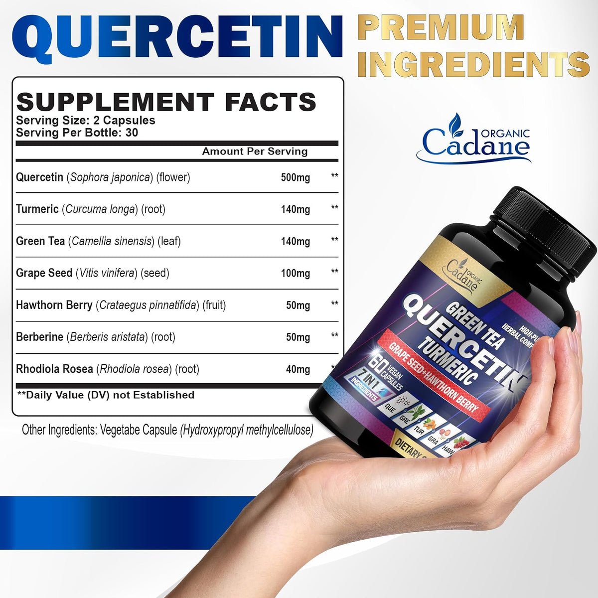 Organic Cadane Quercetin Suplemento Orgánico – Berberina: Planta con estudios que sugieren beneficios para el – Image 5