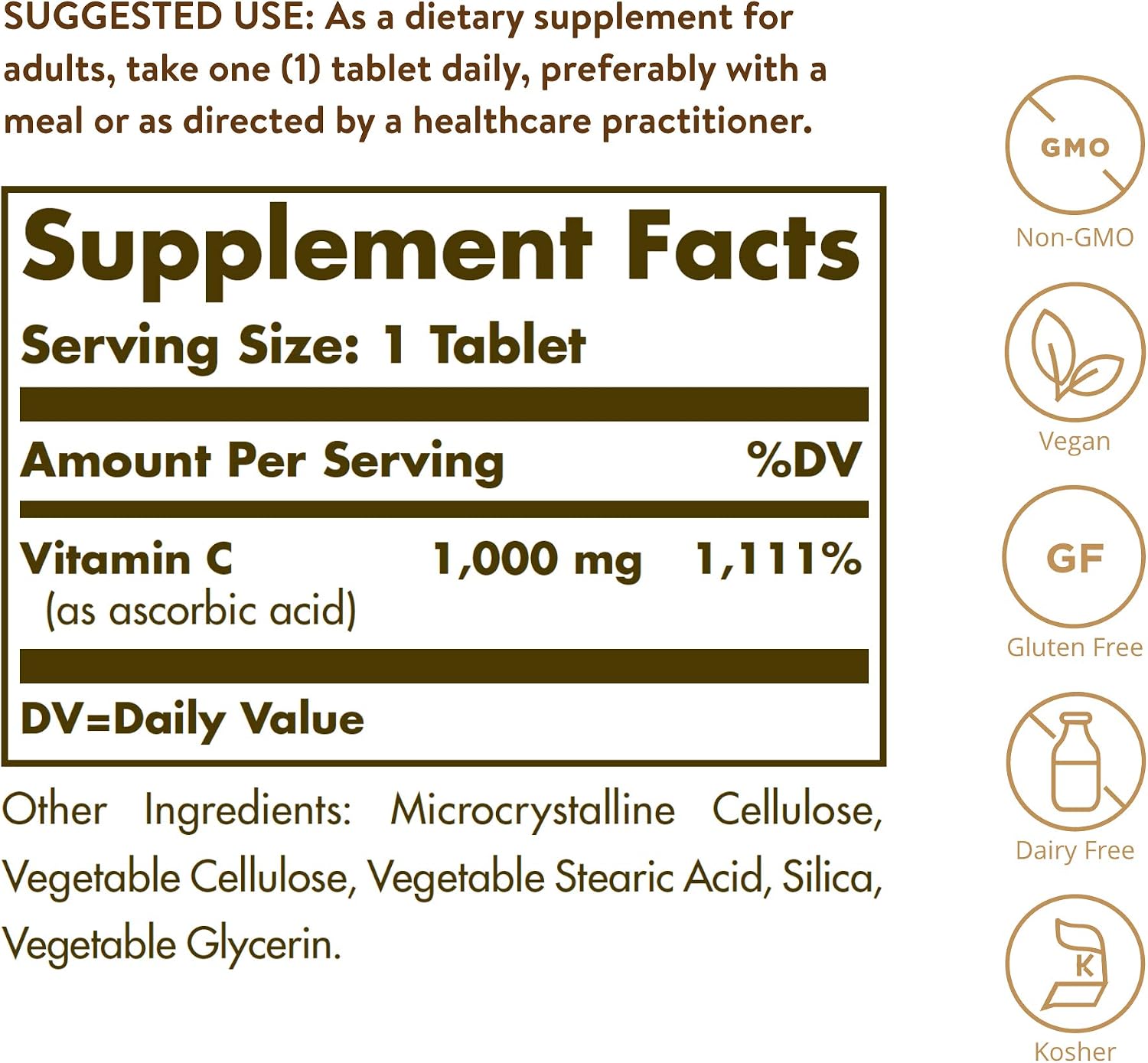 Solgar Vitamin C 1000 mg with Bioflavonoids, 90 Tablets