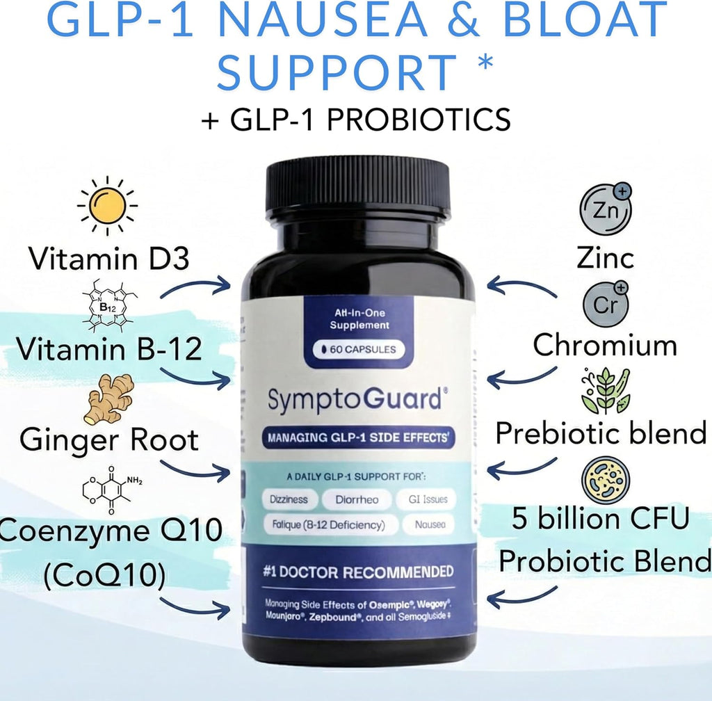 SymptoGuard Apoyo Digestivo GLP-1 - 60 Cápsulas (30 Días)