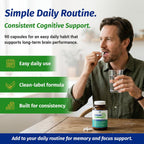 1 Suplemento Cerebral – Nootrópico con Alpha GPC, Ginkgo y Bacopa – 90 Cápsulas Veganas – Para Memoria y Concentración