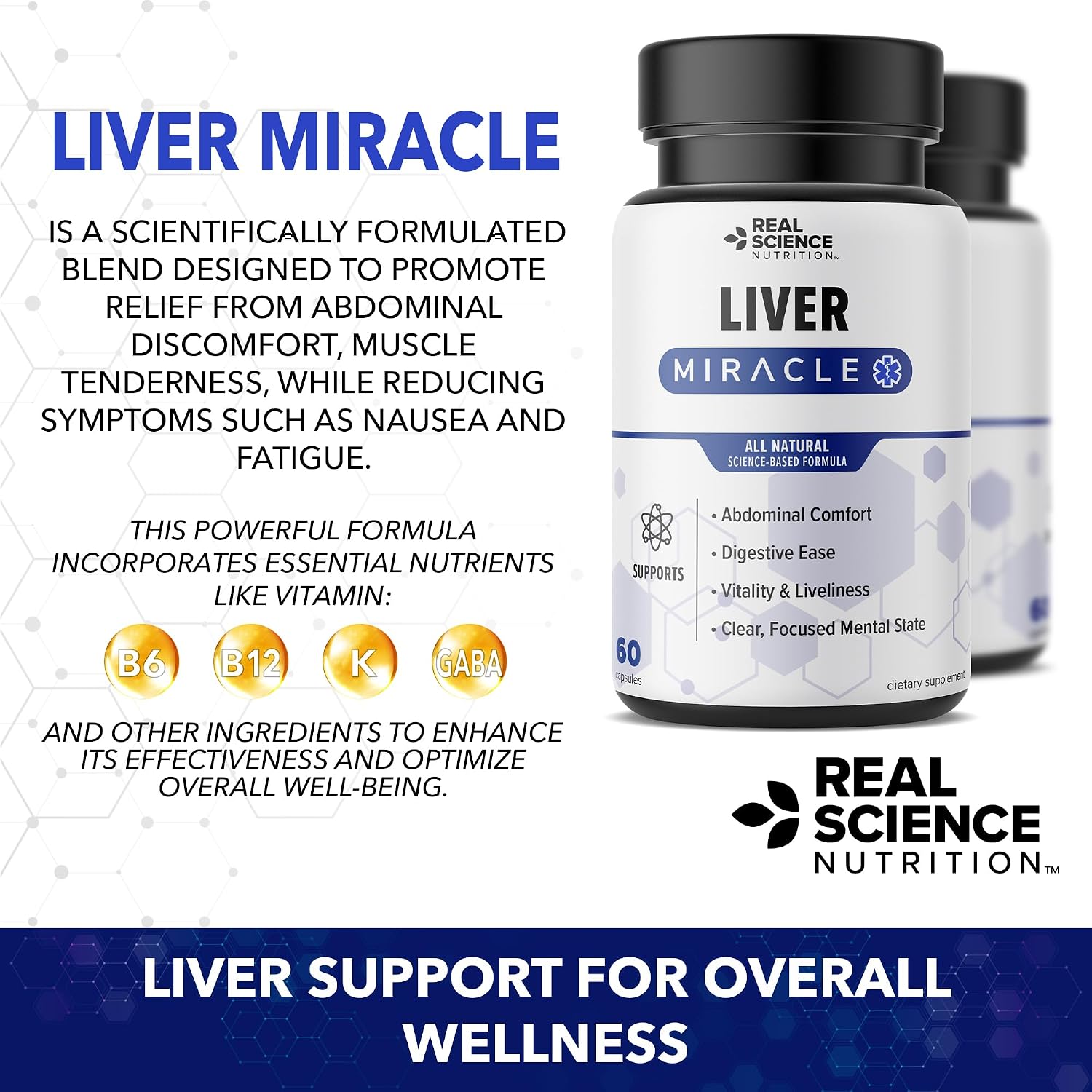 Real Science Nutrition Liver Miracle – Complemento Alimenticio para el Hígado con Óxido Nítrico
