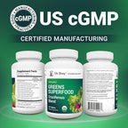 Dr. Berg's Greens Superfood - Comprimidos de Vegetales Crucíferos con 11 Fitonutrientes Orgánicos - 90 Comprimidos