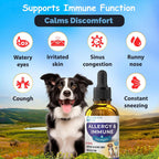 EDUZEBRA Gotas de Alivio para Alergias en Perros y Gatos - Suplemento Natural Antipicor, Apoyo Inmunológico, Fórmula Herbal Suave para Todas las Razas y Edades