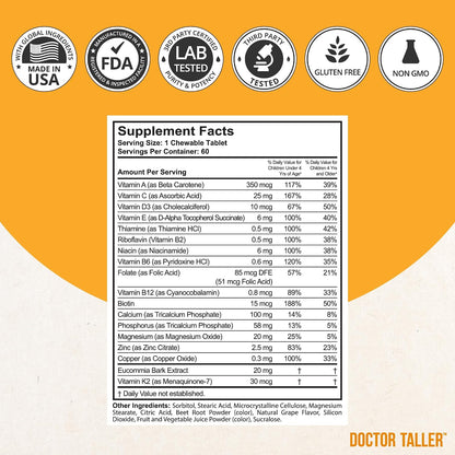 NuBest Doctor Taller Kids - Multivitamínico – Vitamina D: contribuye a la absorción y utilización normal del – Image 5