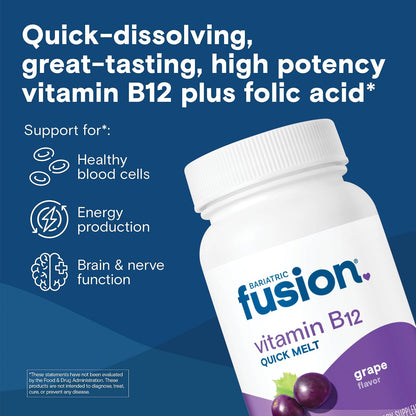 Bariatric Fusion Vitamina B12 Sublingual – Reducción de la fatiga: Ayuda a disminuir la sensación de cansancio y – Image 2