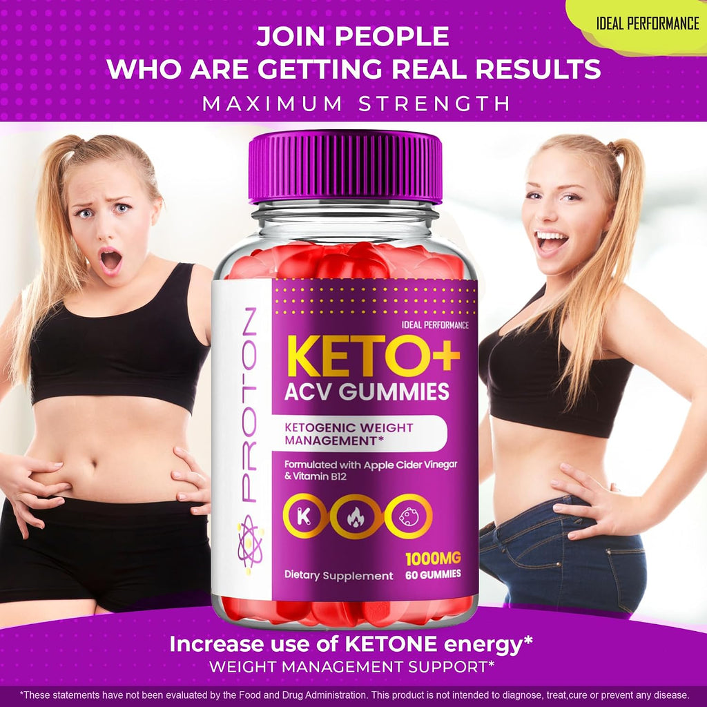 IDEAL PERFORMANCE Proton ACV Gummies, Official Proton Keto ACV Supplement Gummy - Maximum Strength, ProtonKeto + ACV Gummys, All Natural Formula Keto+ACV Premium Gummy Reviews (3 Pack)
