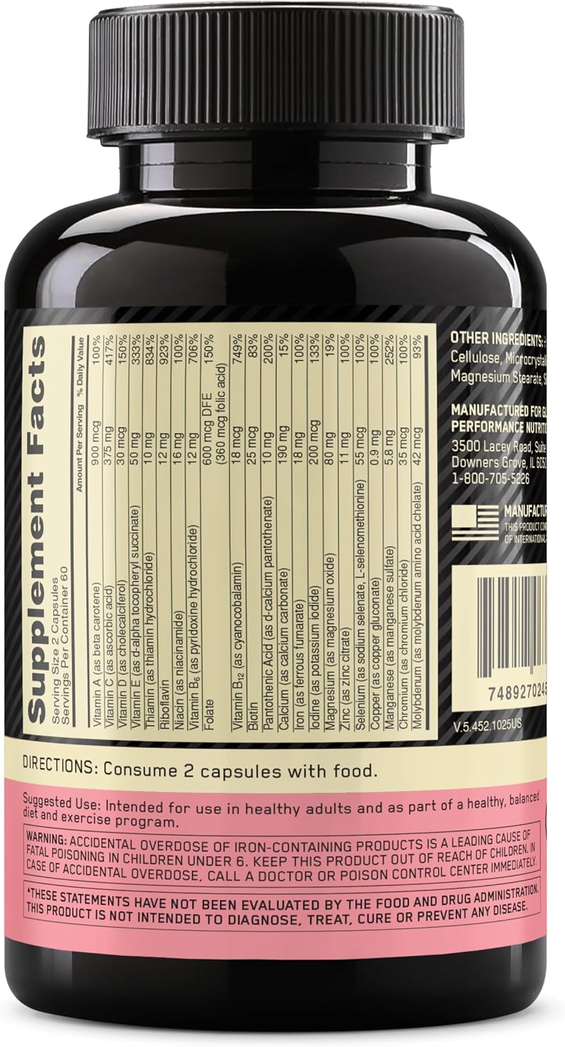 Optimum Nutrition Opti-Women Multivitamínico Diario para Mujeres con Hierro, 120 Cápsulas