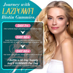 Lazpowfi Biotin Gummies - Gominolas de Biotina para Cabello, Piel y Uñas, Vegano, 60 unidades