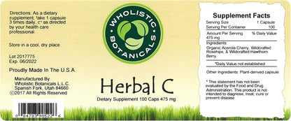 Herbal C Cápsula — Suplemento de Vitamina C con Antioxidantes y Apoyo al Sistema Inmunitario — 100 cápsulas – Image 6