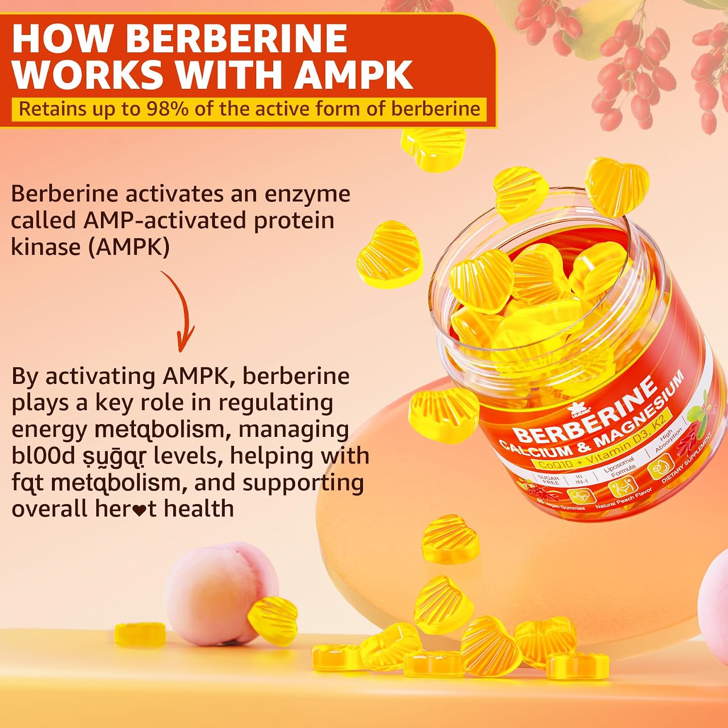 Gominolas de Berberina Sin Azúcar LILICARE - Absorción Extra con Berberina Liposomal