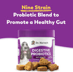 Dr. Harvey's Masticables Probióticos Digestivos para Perros, 9 Probióticos, Sabor a Mantequilla de Cacahuete (90 Masticables)