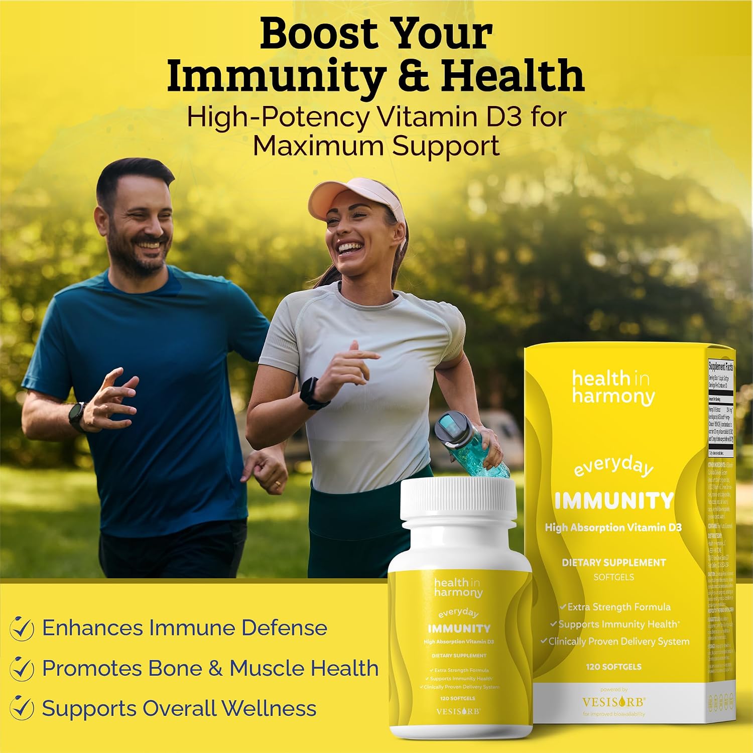 Everyday Immunity Vitamina D3 4000 IU - 60 Cápsulas Blandas con VESIsorb®