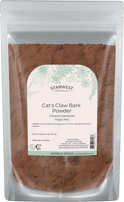 Starwest Botanicals Uña de Gato en Polvo de Corteza Recolectada Silvestre - 113 g (4 oz) – Image 1