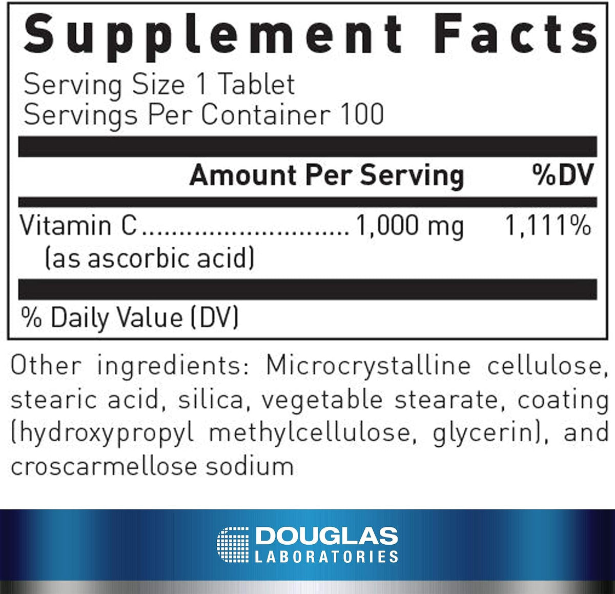 Douglas Laboratories Vitamina C | 100 Comprimidos – Image 2