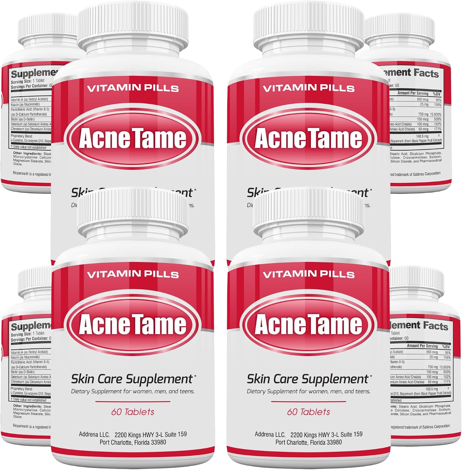 Acnetame Pastillas para el Acné - 240 Comprimidos