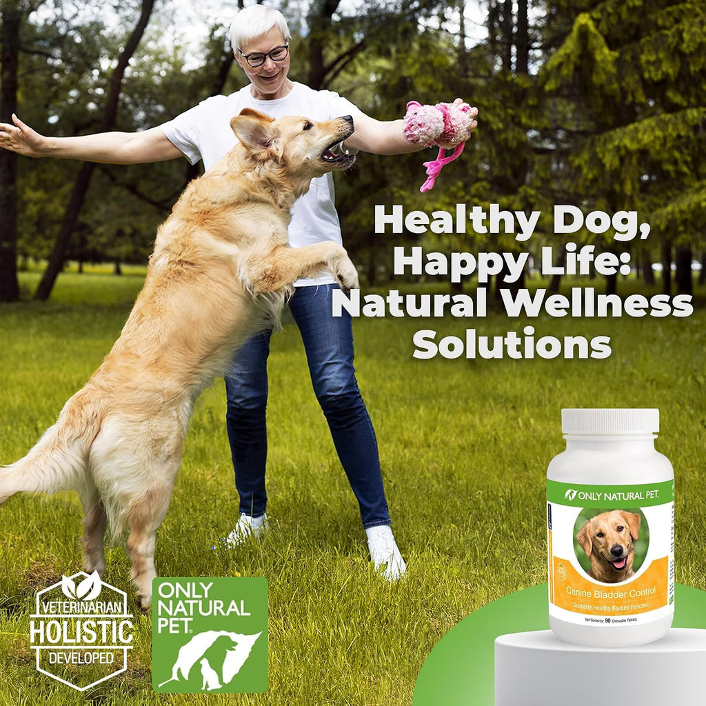 Only Natural Pet Canine Bladder Control - Suplemento para el control de la vejiga en perros - 90 comprimidos masticables (sabor a pavo natural)