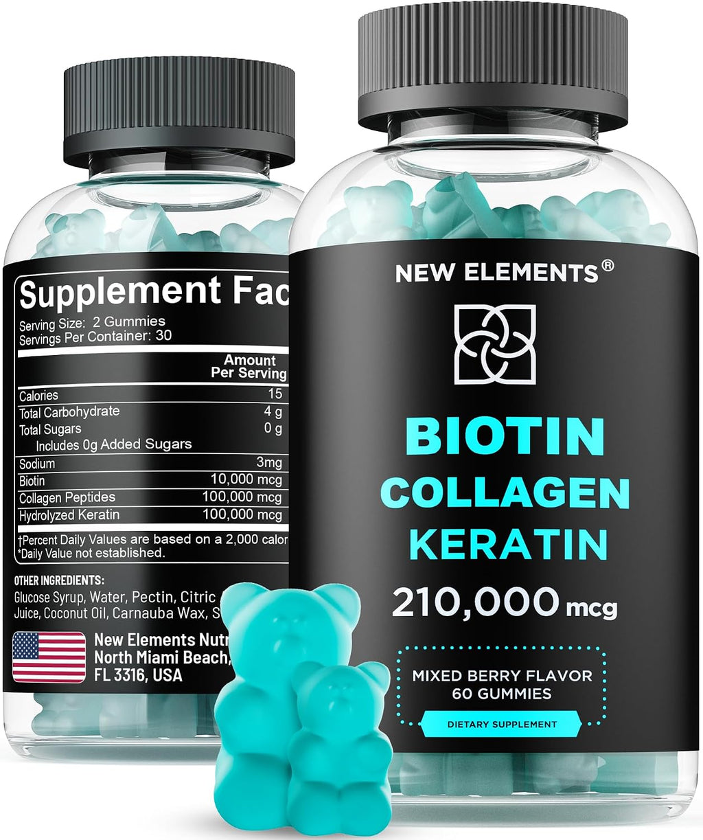 Gominolas de Biotina con Queratina y Péptidos de Colágeno | 10000mcg