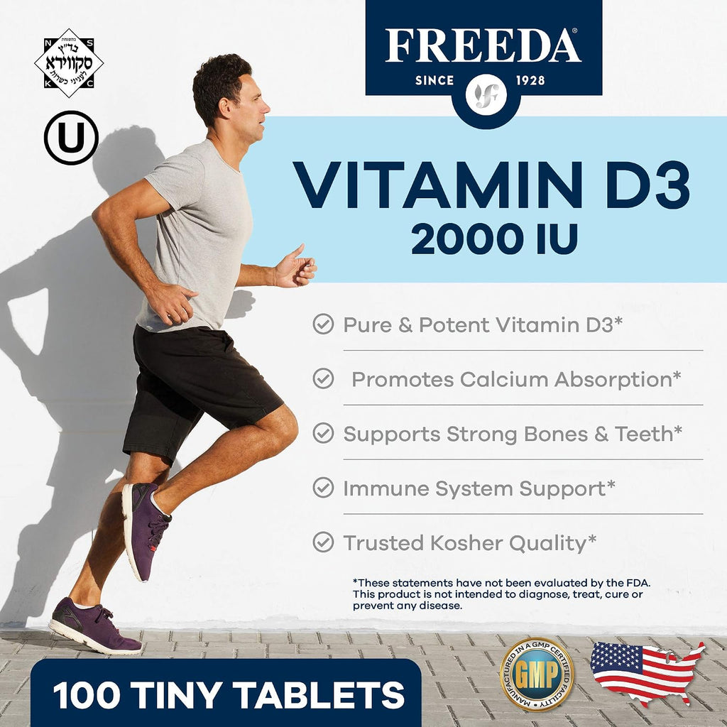 FREEDA Vitamina D3 2000 UI – 100 Comprimidos Pequeños