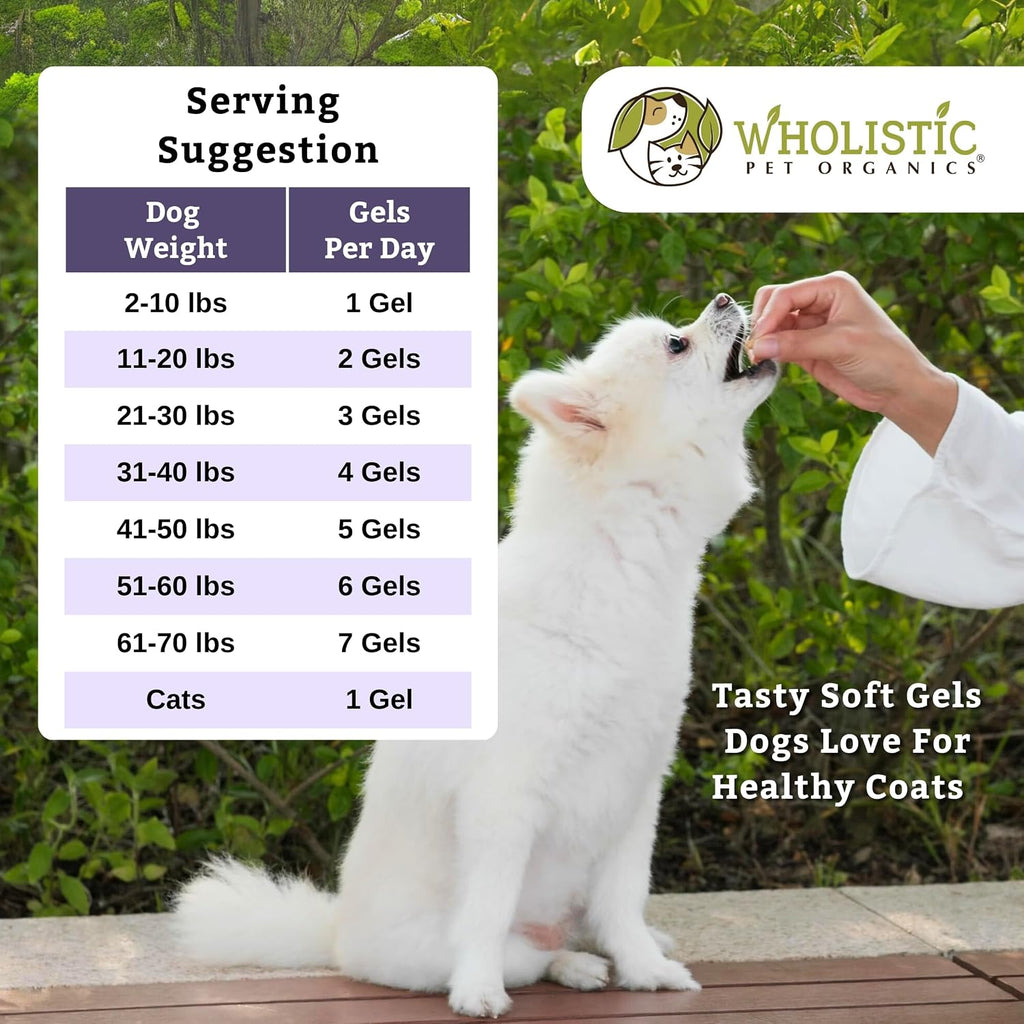 Wholistic Pet Organics Krill Oil para Perros y Gatos - Suplemento Antioxidante Premium - 60 Cápsulas Blandas